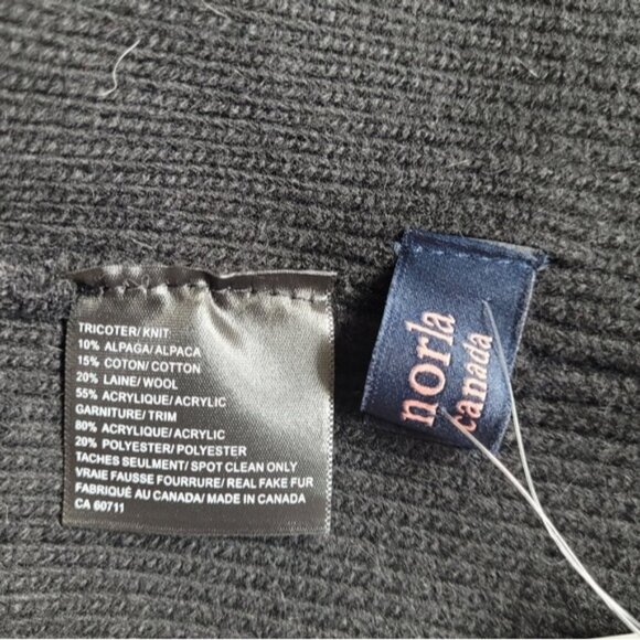 Norla Canada Alpaca, Wool Blend Black Toque - Picture 3 of 3